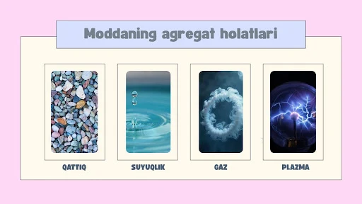 Moddaning agregat holatlari
